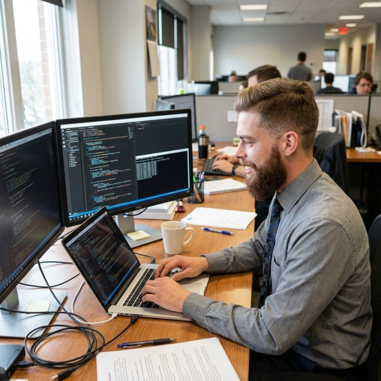 managed IT services Naples founder Kyle Hrzenak troubleshooting infrastructure code